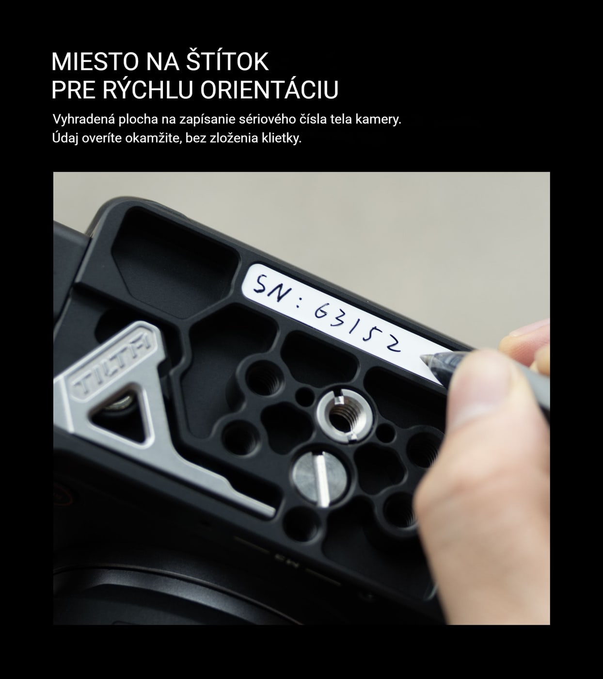 Miesto na štítok so sériovým číslom