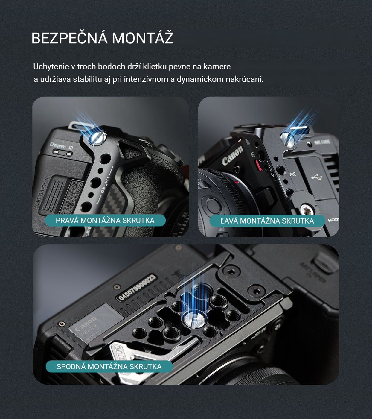 Bezpečná montáž v troch bodoch