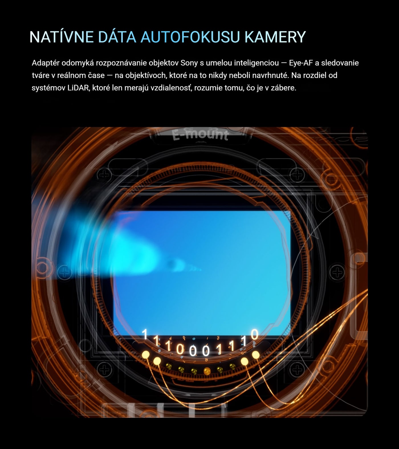 Natívne dáta autofokusu kamery