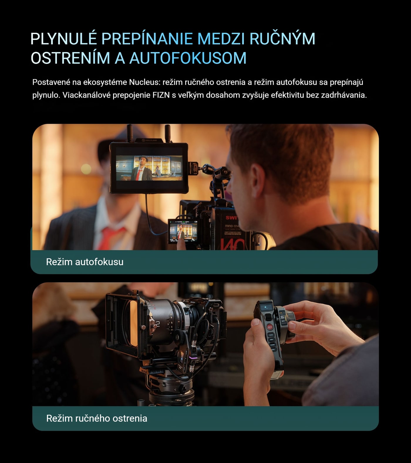 Plynulé prepínanie medzi ručným ostrením a autofokusom