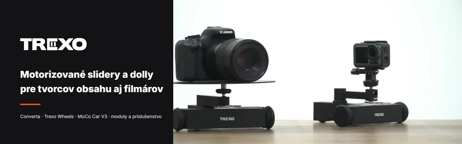 Trexo – motorizované slidery a dolly