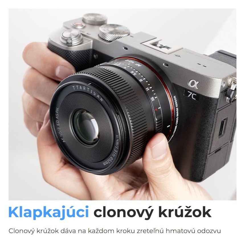 TTArtisan AF 40mm F2 – Clonový krúžok s aretáciou