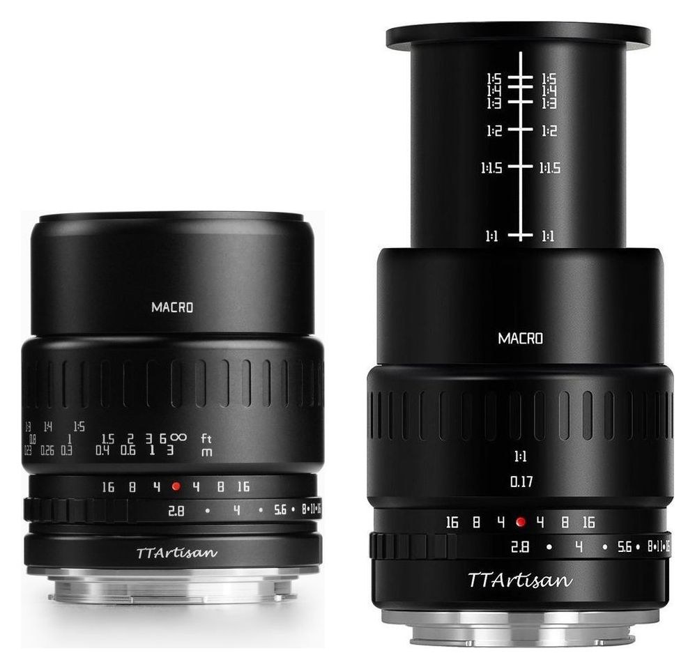TTArtisan APS-C Macro 40mm F2.8 – Vysúvací tubus so stupnicou zväčšenia