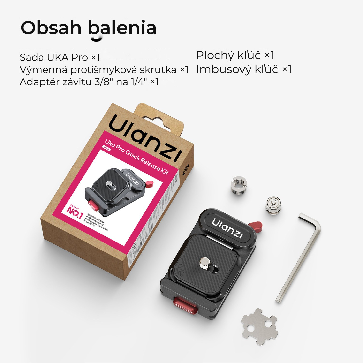 Ulanzi UKA12 UKA Pro rychloupínací sada – Co je v balení