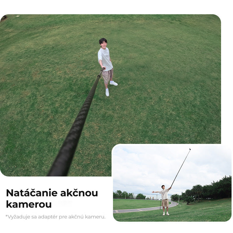 Ulanzi VL02 karbonová selfie tyč 2,7 m – Natáčení akční kamerou