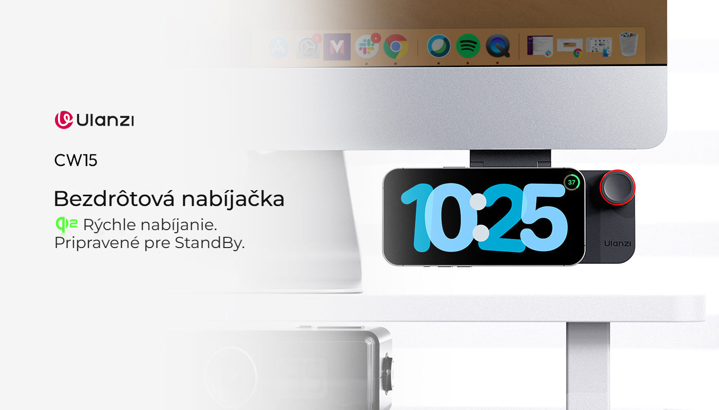 Ulanzi CW15 Qi2 15W bezdrátová nabíječka pod monitor