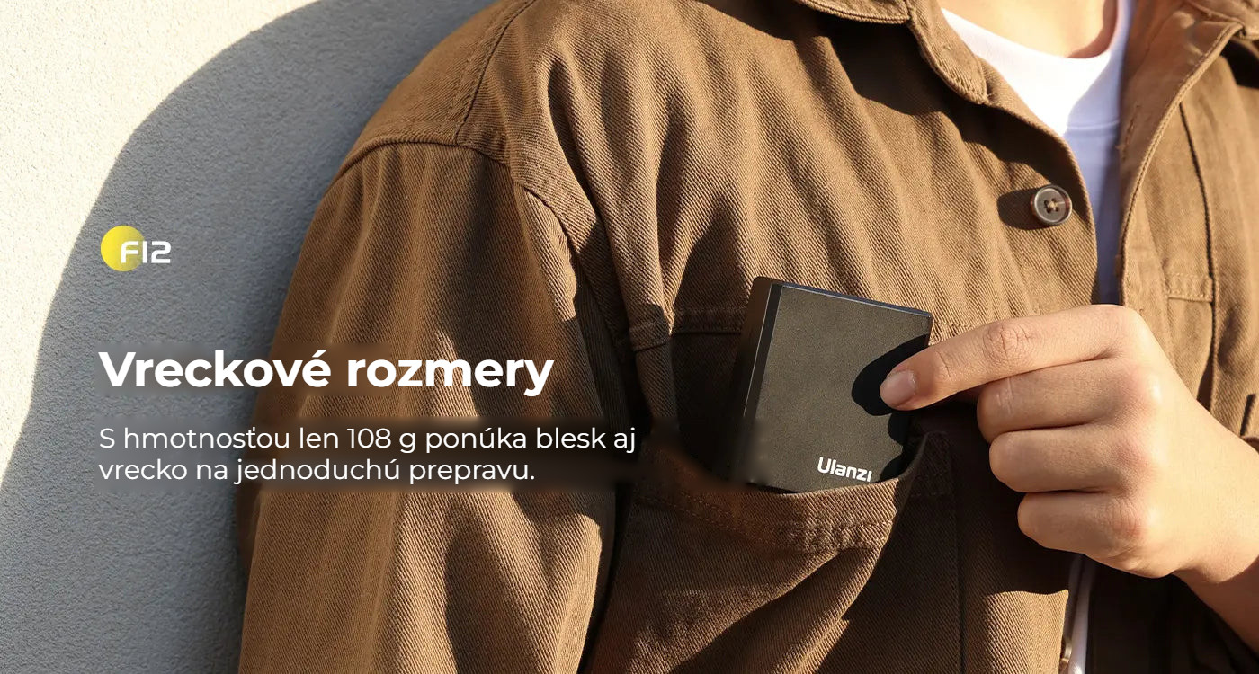 Ulanzi F12 V2 mini blesk – Váží jen 108 g
