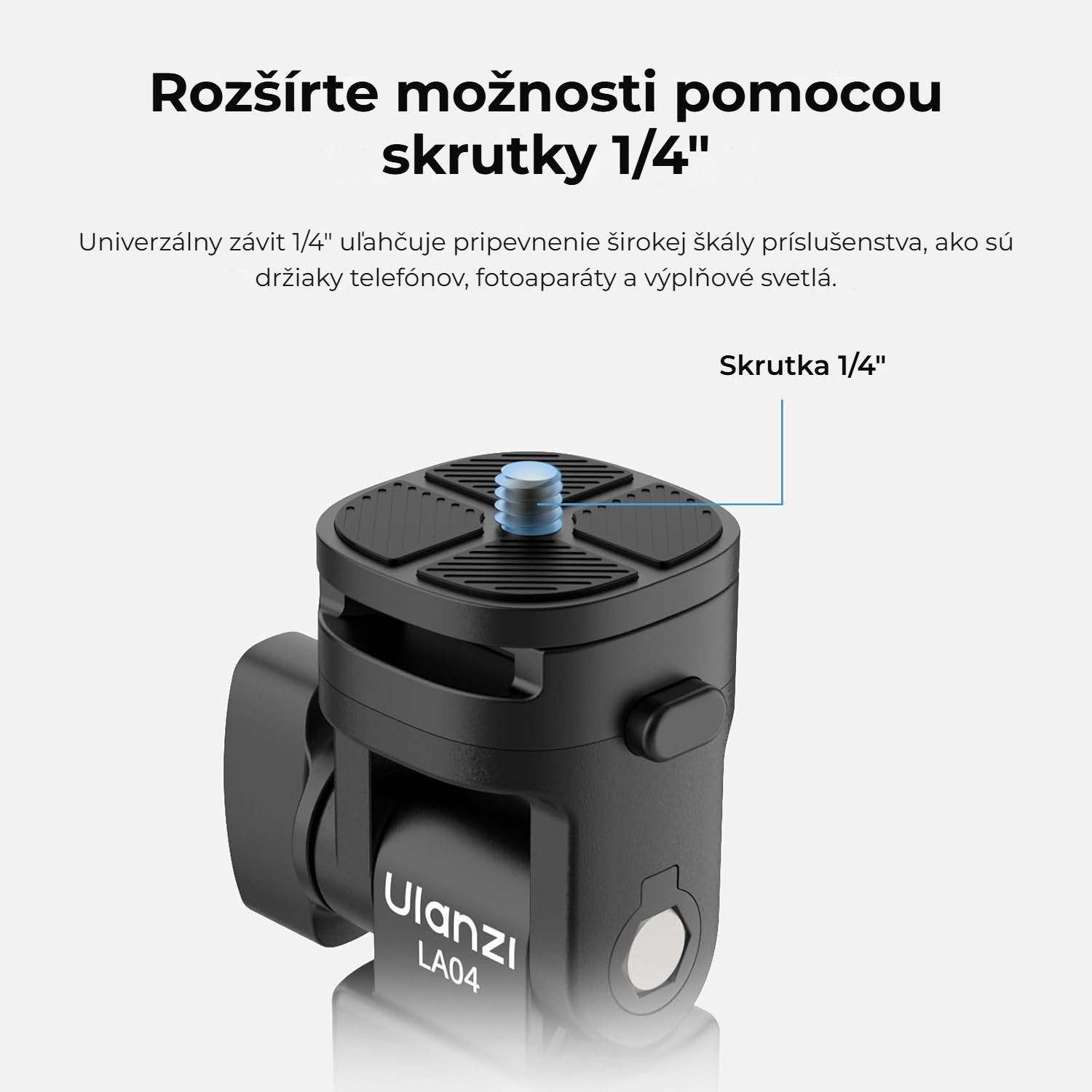 Ulanzi LA04 – Šroub 1/4″ a patice cold shoe