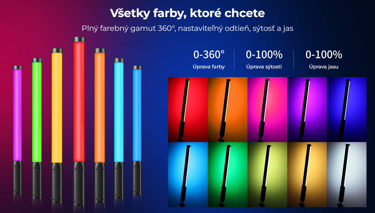 Ulanzi VL119 ruční RGB LED tyč – Všechny barvy, které chcete