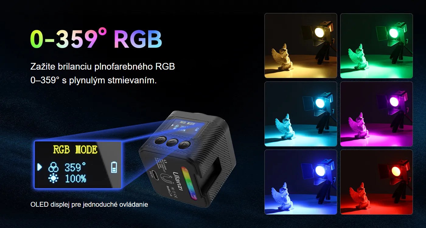 Ulanzi L3 RGB COB Fill Light – RGB 0–359°
