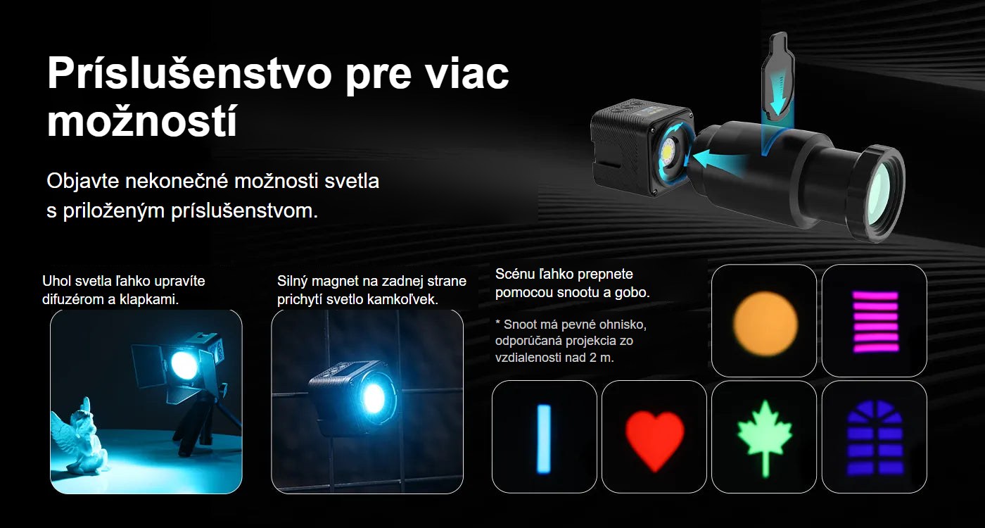 Ulanzi L3 RGB COB Fill Light – Příslušenství pro více možností