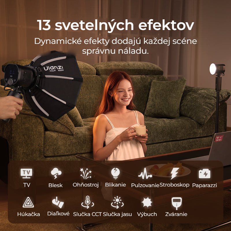 Ulanzi LC60 LightOn – Třináct světelných efektů