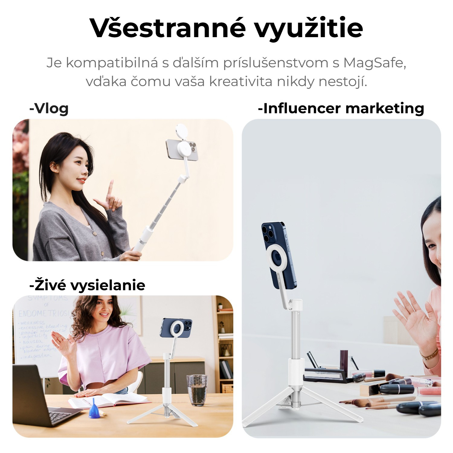 Ulanzi MG-003 Pro V3 bílý – Pro vlogy, streamy i influencery