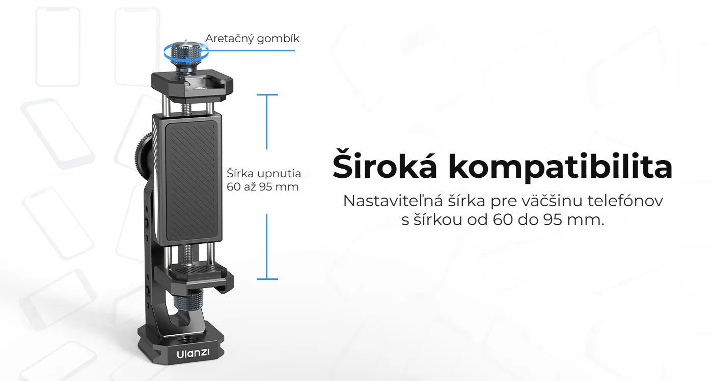 Ulanzi MA53 držák telefonu s kulovou hlavou – Telefony šířky 60–95 mm