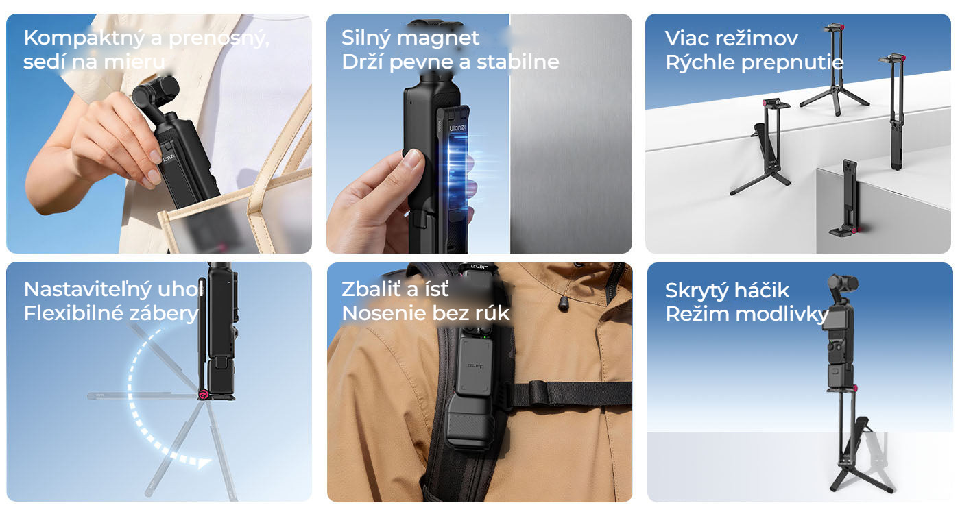 Ulanzi MA66 magnetický ministativ pro DJI Osmo Pocket 3/4 – Přehled hlavních vlastností