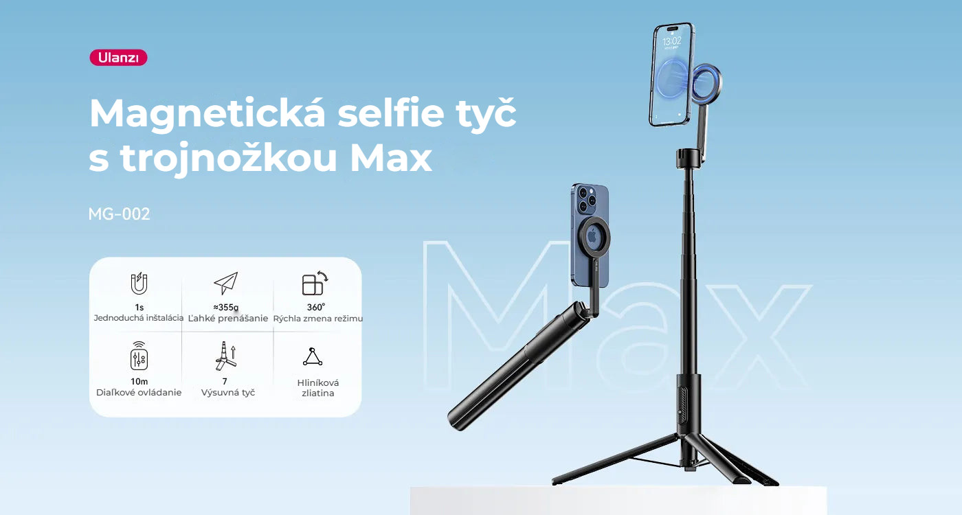 Ulanzi MG-002 Max V3 magnetická selfie tyč