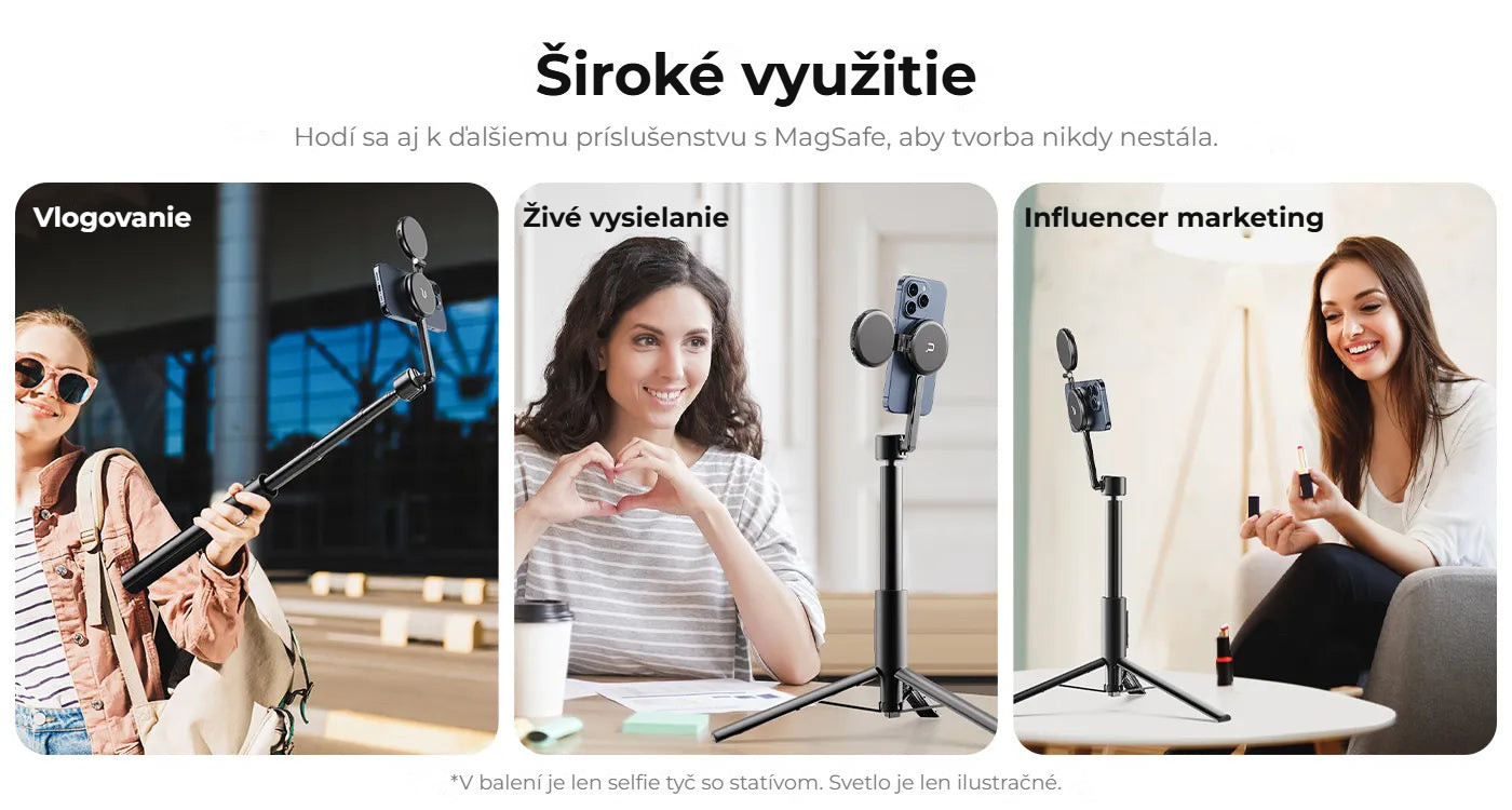 Ulanzi MG-002 Max V3 magnetická selfie tyč – Široké využití