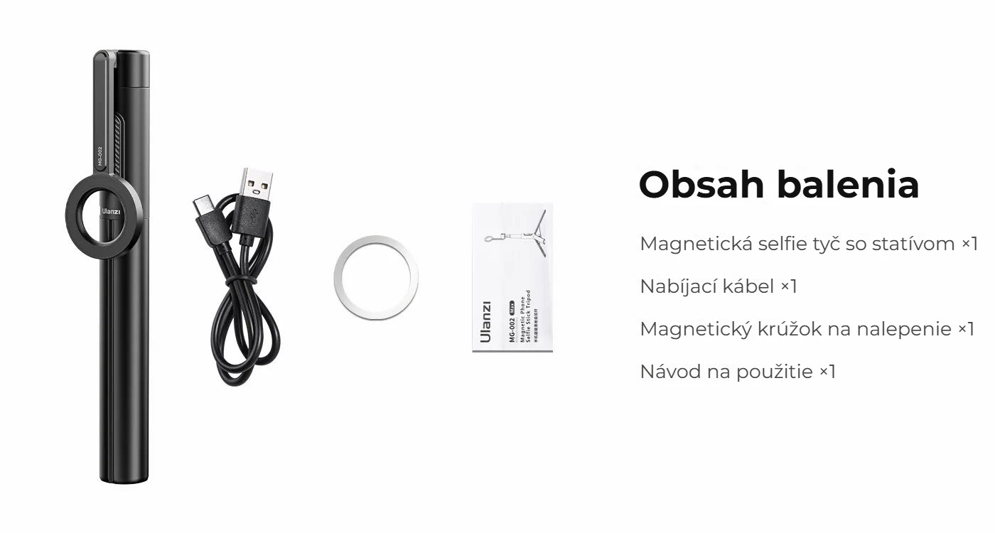 Ulanzi MG-002 Max V3 magnetická selfie tyč – Obsah balení