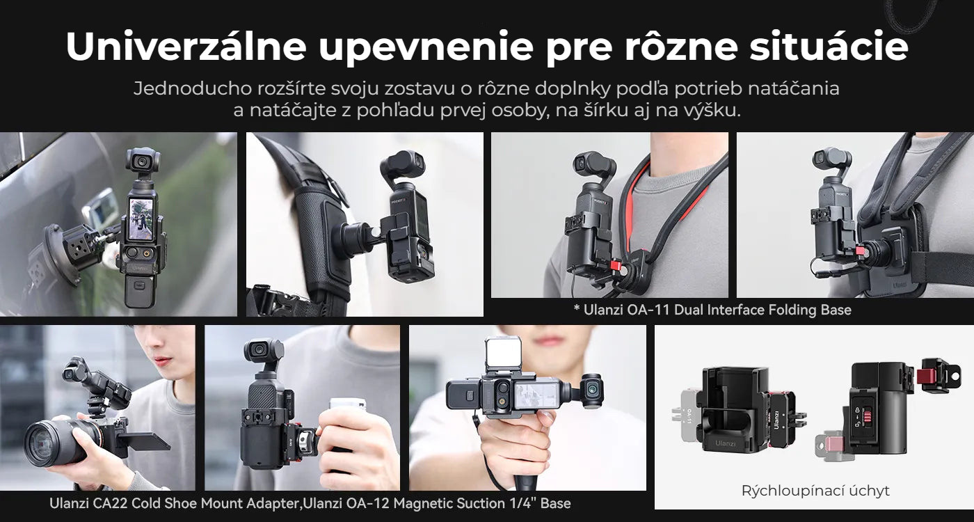 Ulanzi PK-06 adaptér pro Pocket 3 – Univerzální upevnění do různých situací