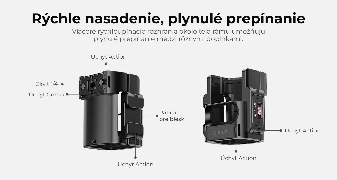 Ulanzi PK-06 adaptér pro Pocket 3 – Rychlé nasazení, plynulé přepínání