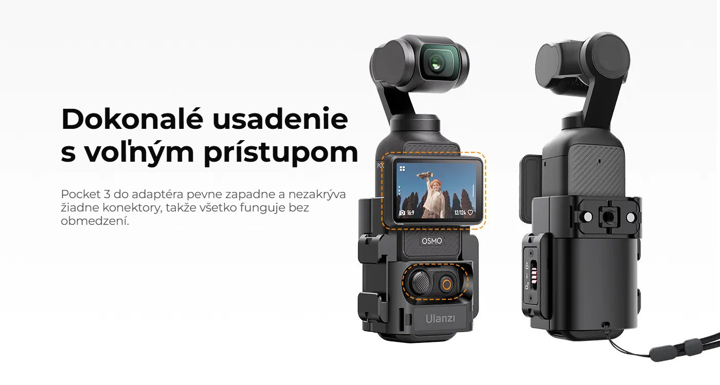 Ulanzi PK-06 adaptér pro Pocket 3 – Dokonalé usazení, volné konektory