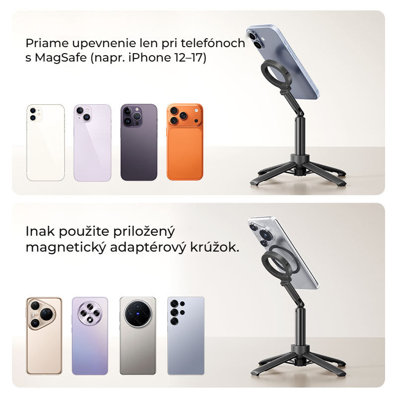 Ulanzi MT71 magnetická selfie tyč – MagSafe, nebo adaptérový kroužek