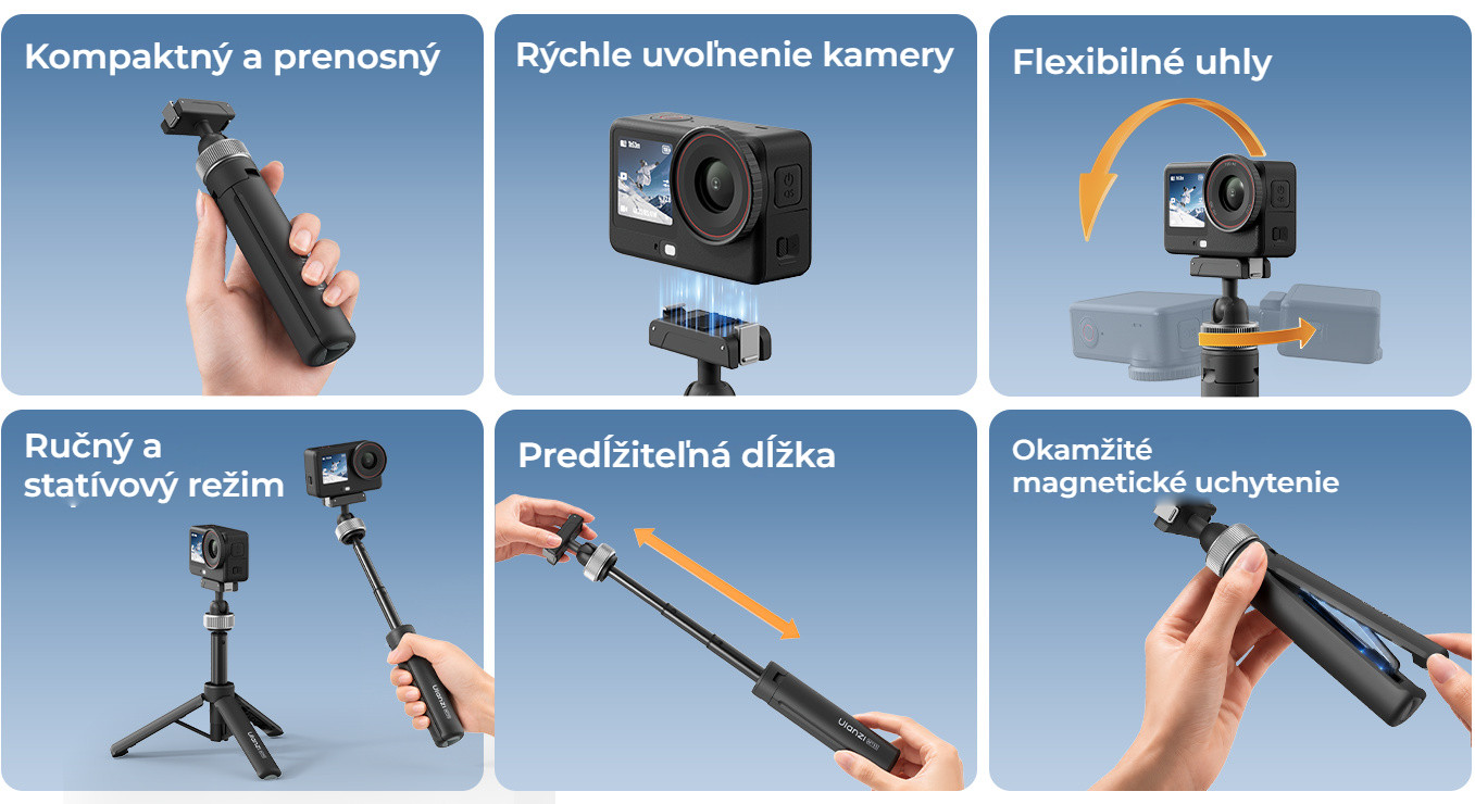 Ulanzi MT95 pro DJI Action 5 – Šest výhod na jednom místě