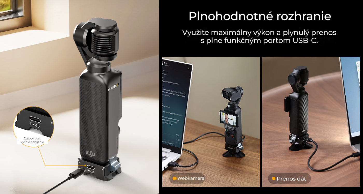 Ulanzi PK-10 pro DJI Osmo Pocket 3 – Plnohodnotné rozhraní USB-C