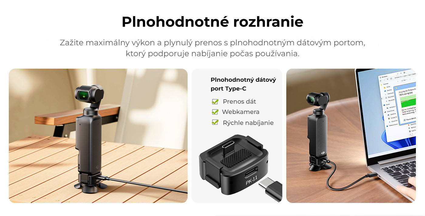 Ulanzi Pocket 3 Mini Tripod Kit PK-08 + PK-11 – Plnohodnotné rozhraní Type-C