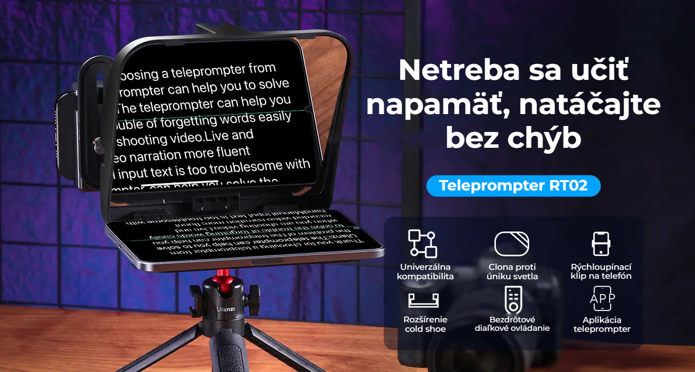 Ulanzi RT02 teleprompter pro tablety a smartphony
