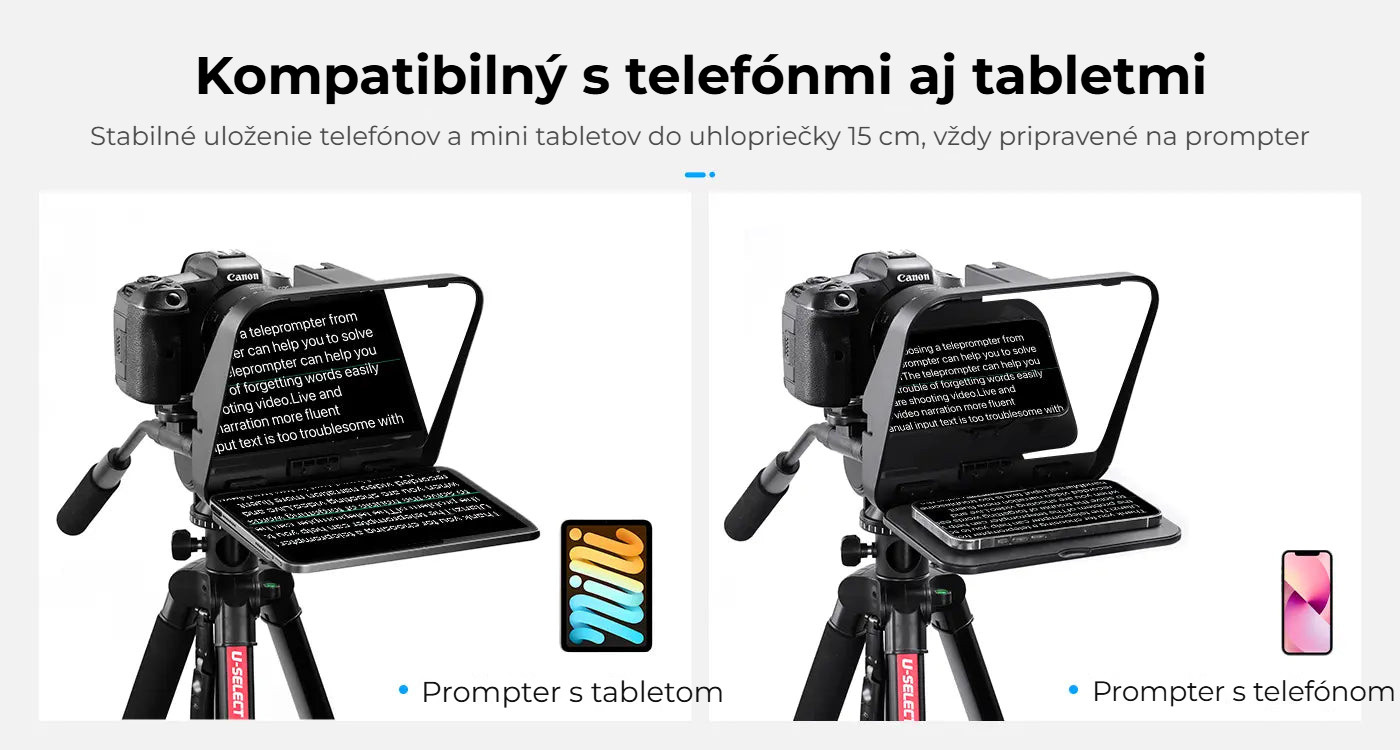 Ulanzi RT02 teleprompter pro tablety a smartphony – Telefony i tablety do 6″