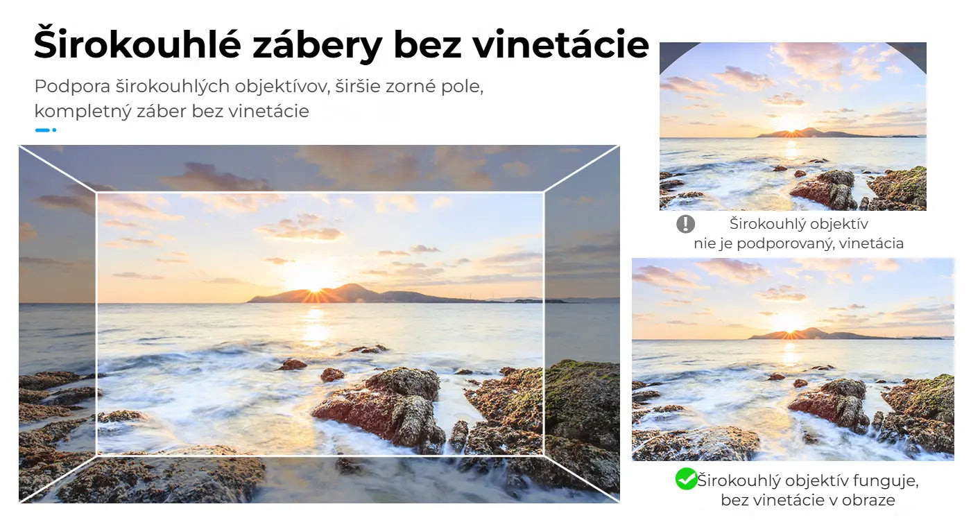 Ulanzi RT02 teleprompter pro tablety a smartphony – Širokoúhlé objektivy bez vinětace