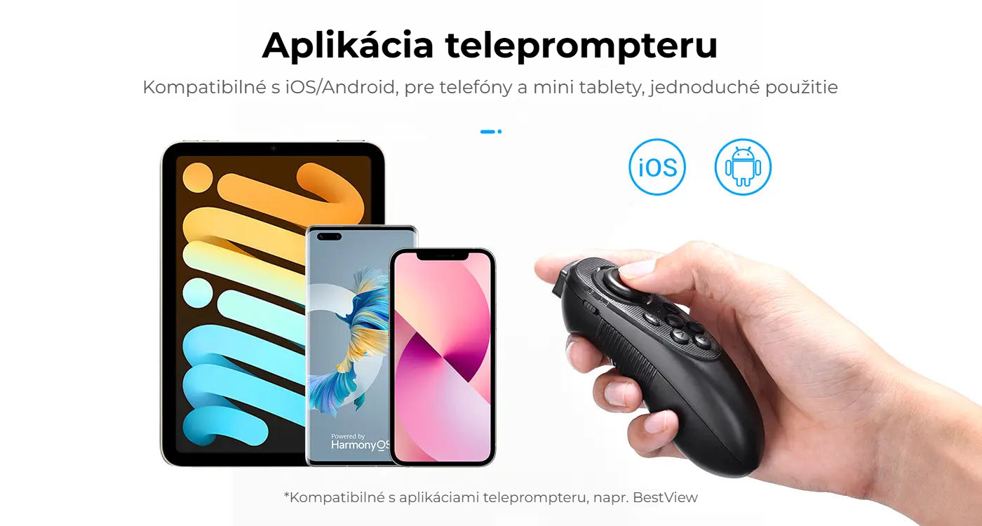 Ulanzi RT02 teleprompter pro tablety a smartphony – Aplikace pro iOS a Android