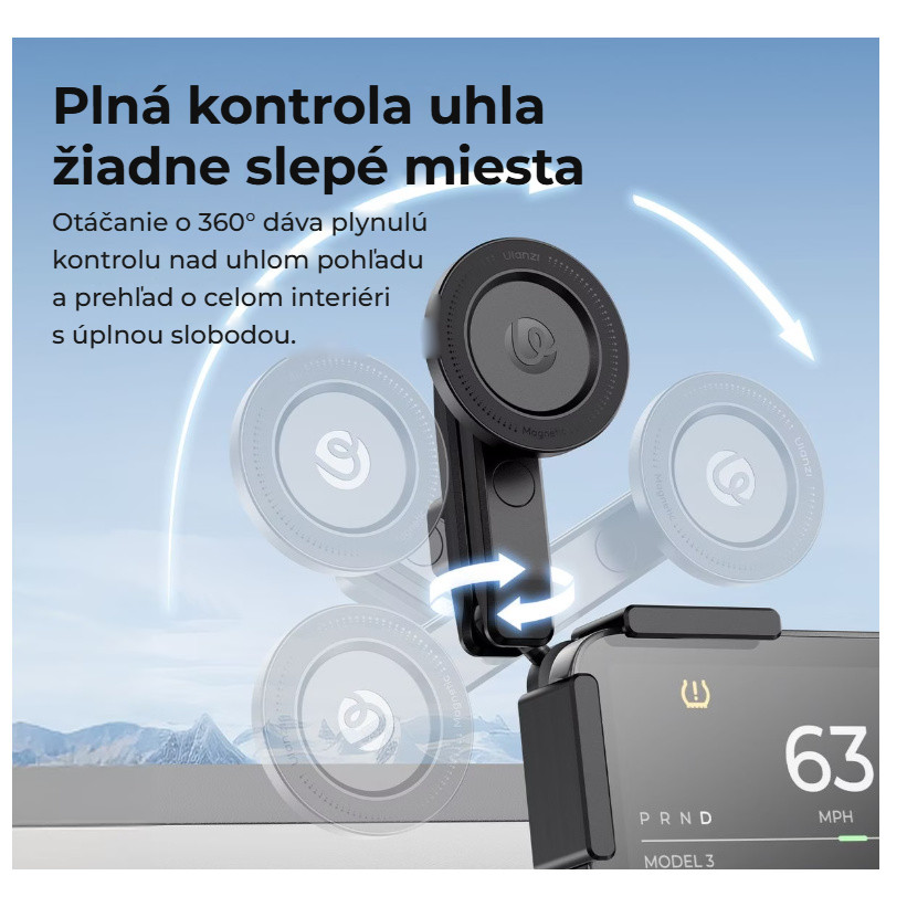 Ulanzi SK28 magnetický držák pro Tesla – Otočný kloub s rozsahem 360°