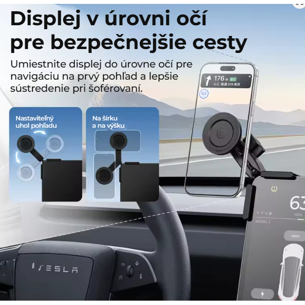 Ulanzi SK28 magnetický držák pro Tesla – Displej v úrovni očí
