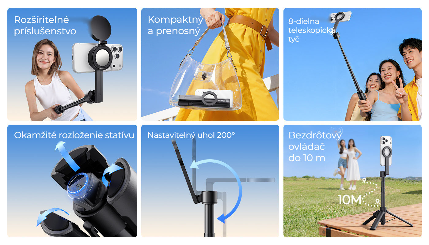 Ulanzi SK26 Portable Selfie Stick Tripod – Vše podstatné na jednom obrázku