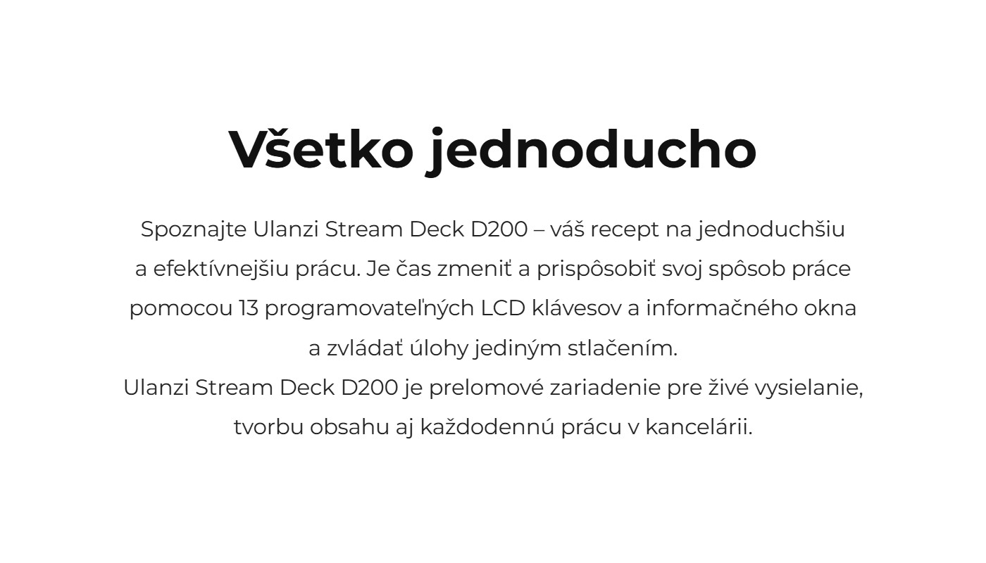 Ulanzi D200 Stream Controller – Vše jednoduše