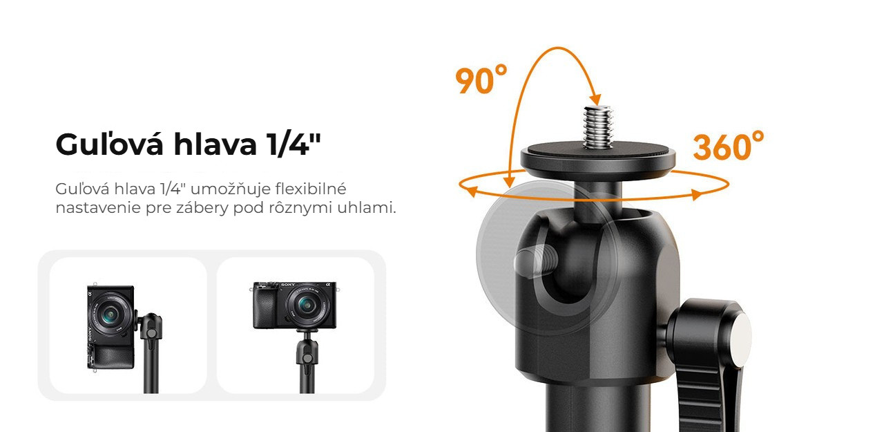 Ulanzi ZJ02 C-clip – Kulová hlava 1/4″