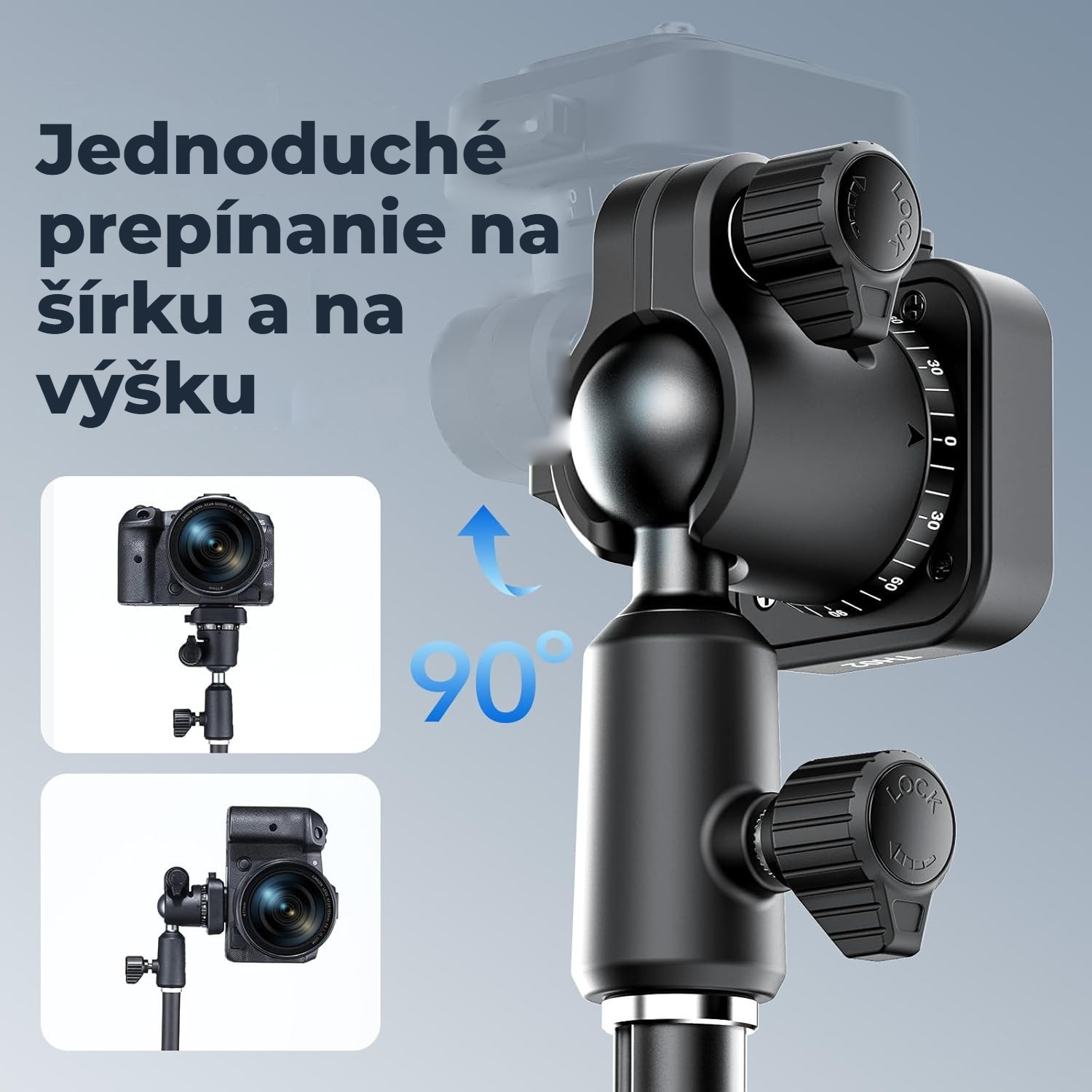 Ulanzi TH02 Uka obrácená kulová hlava – Na šířku i na výšku jedním přepnutím