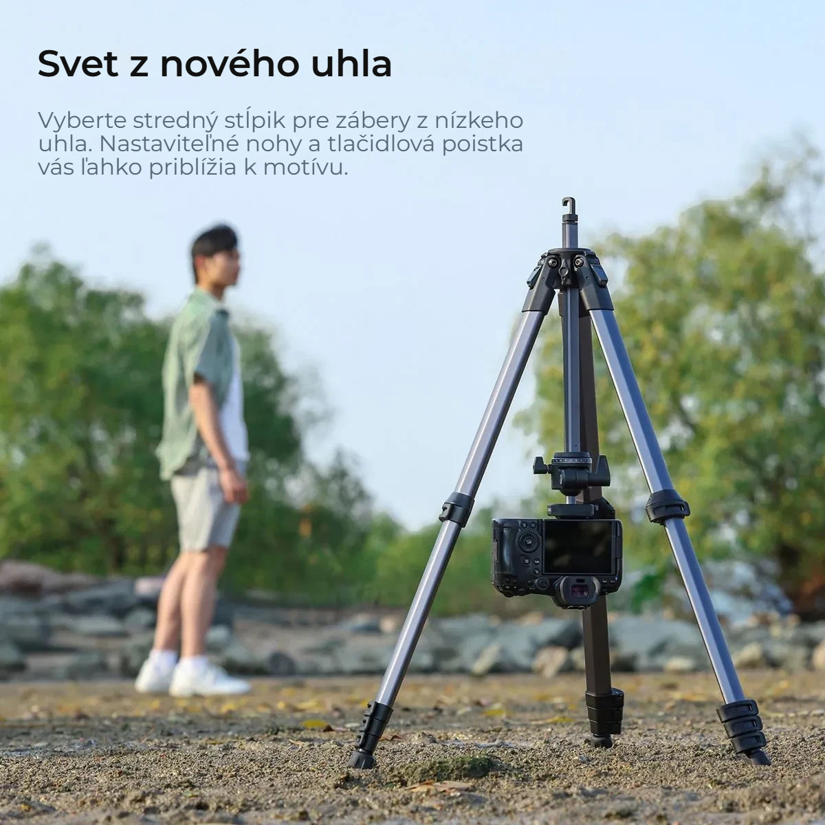 Ulanzi OMBRA II YING cestovní stativ černý – Nízké záběry bez střední tyče