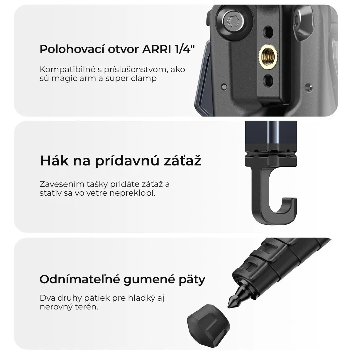Ulanzi OMBRA II YING cestovní stativ černý – Praktické detaily