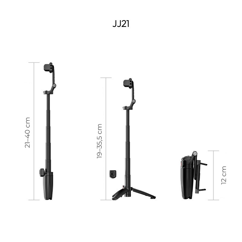 Ulanzi JJ21 Mini Selfie Stick Tripod – Rozměry ve třech polohách