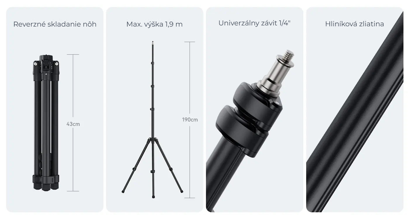 Ulanzi TT43 Reverse Folding Light Stand – Přehled hlavních vlastností