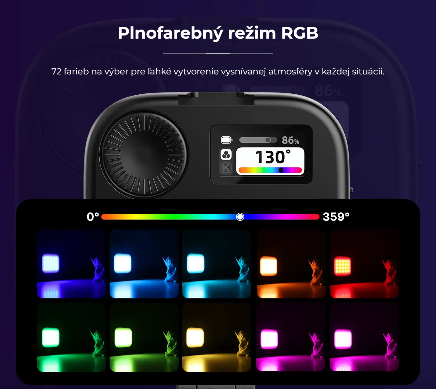Ulanzi U60 RGB Pocket Light – Plnobarevný režim RGB