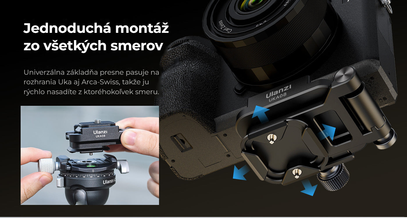 Ulanzi UKA08 Uka Camera Foldable L-Bracket – Snadná montáž ze všech směrů