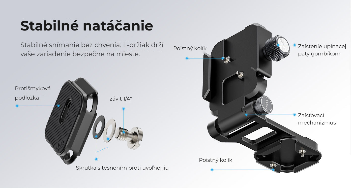 Ulanzi UKA08 Uka Camera Foldable L-Bracket – Stabilní uchycení bez chvění