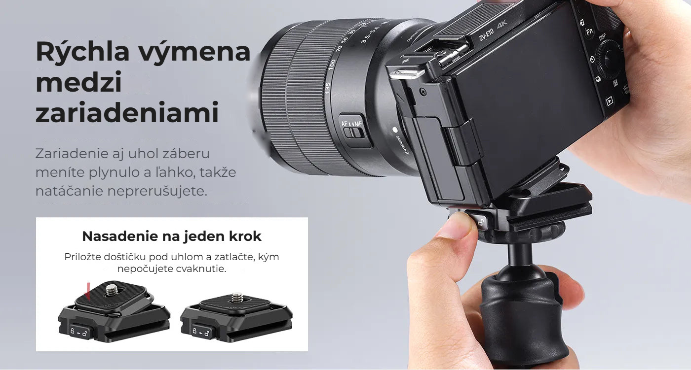 Ulanzi Uka Quick Release Plate and Base Kit – Rychlá výměna mezi zařízeními