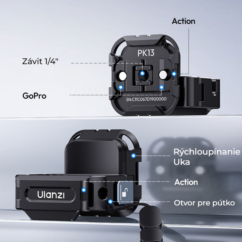 Ulanzi PK13 Uka Expansion Adapter for DJI Osmo Pocket 3 – Uka, Action a otvor pro poutko