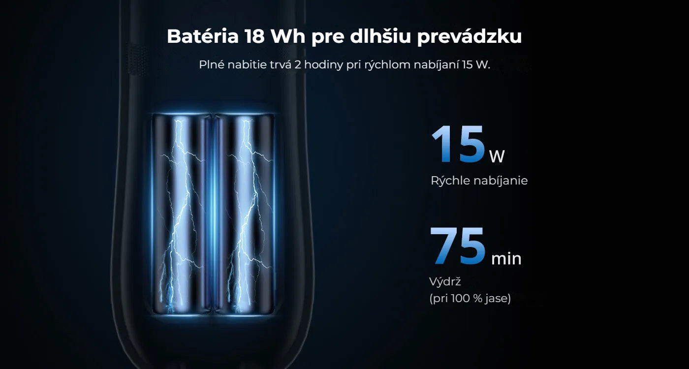 Ulanzi UA12 12W nafukovací světlo – Baterie 18 Wh pro delší provoz