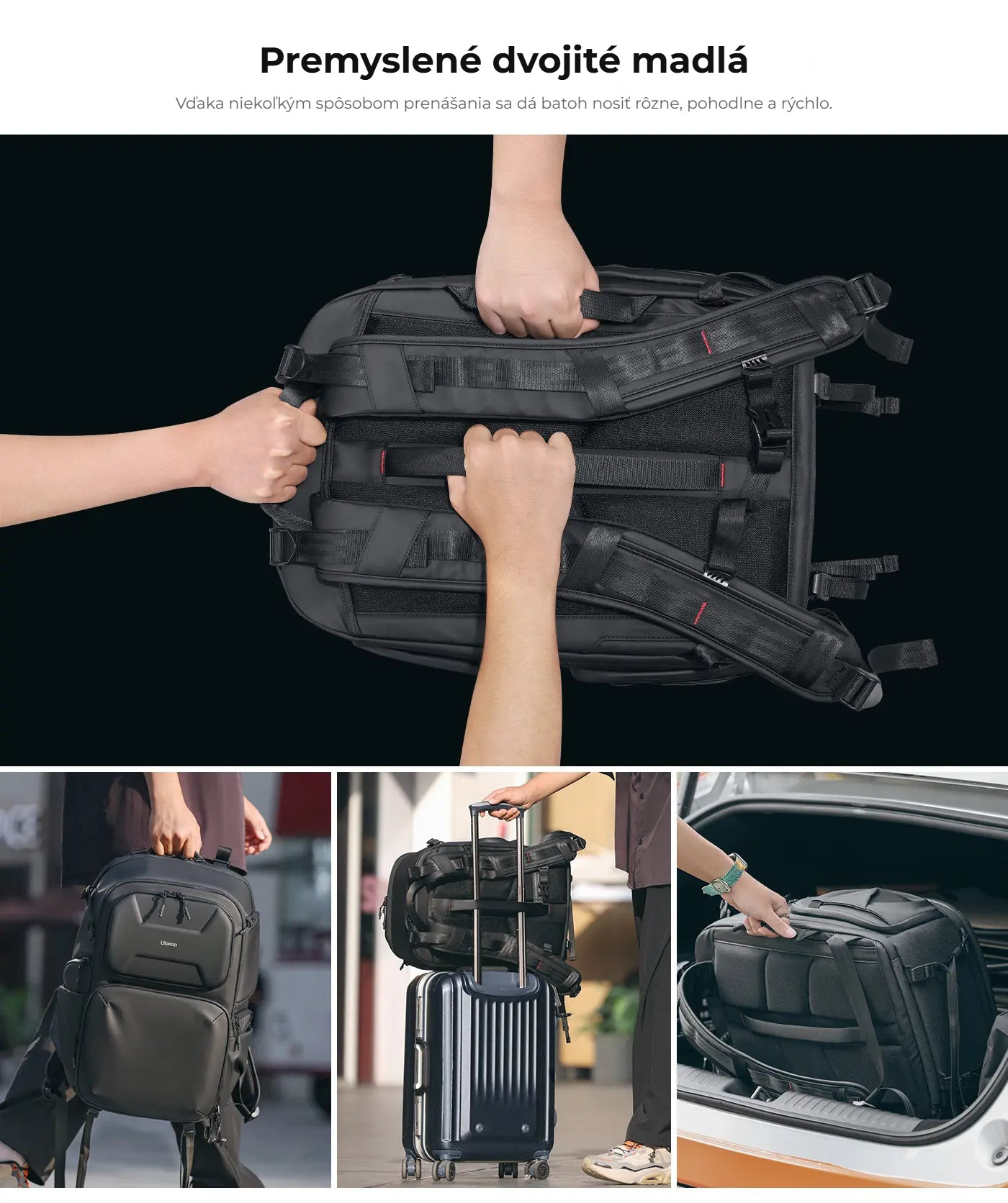 Ulanzi BP10 Hardshell Camera Backpack – Dvě nosná madla
